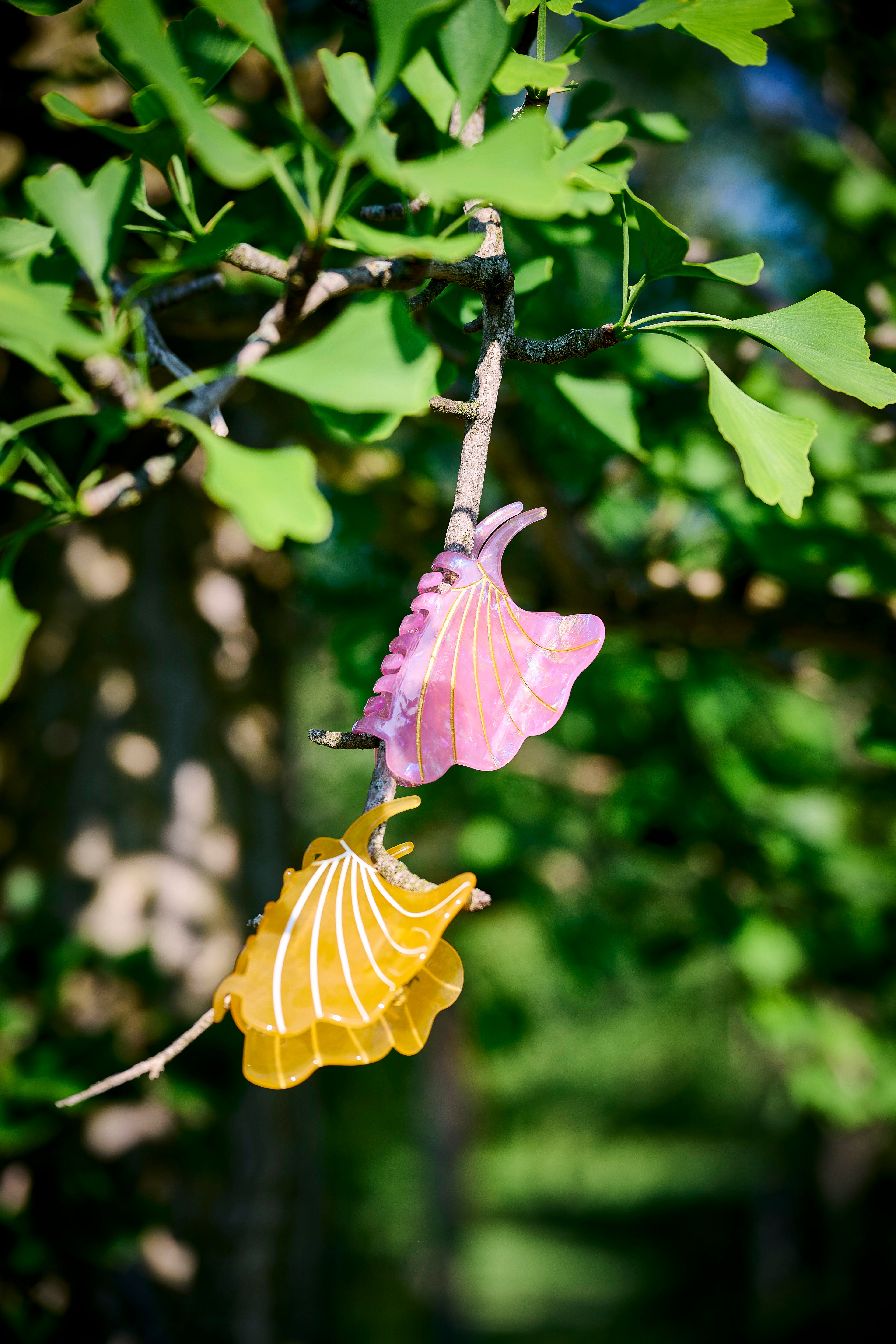 Coopmonsters Hair Clip: Collab Pink GInkgo - always a.line