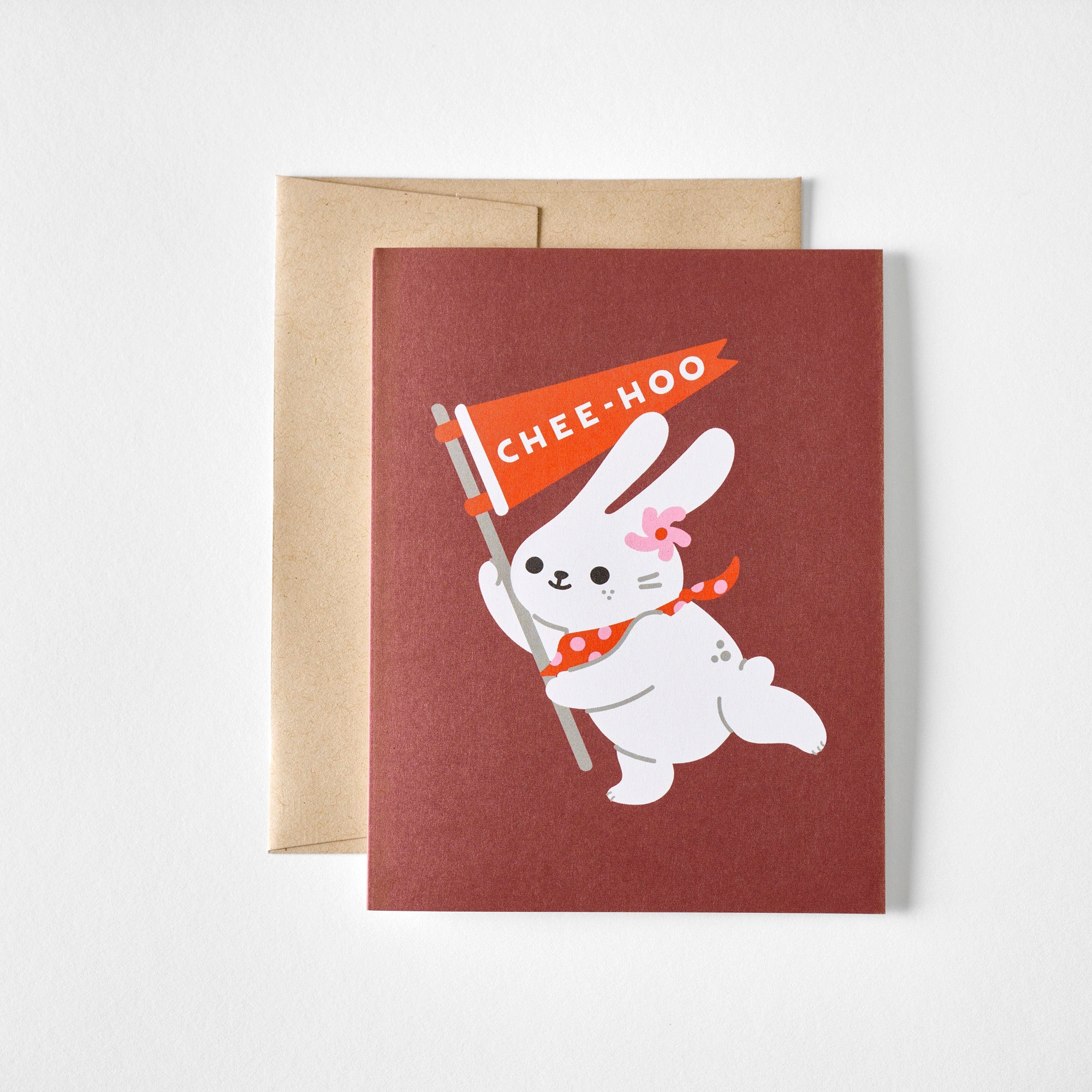 Good Egg RED Chee-Hoo Rabbit Greeting Card - always a.line
