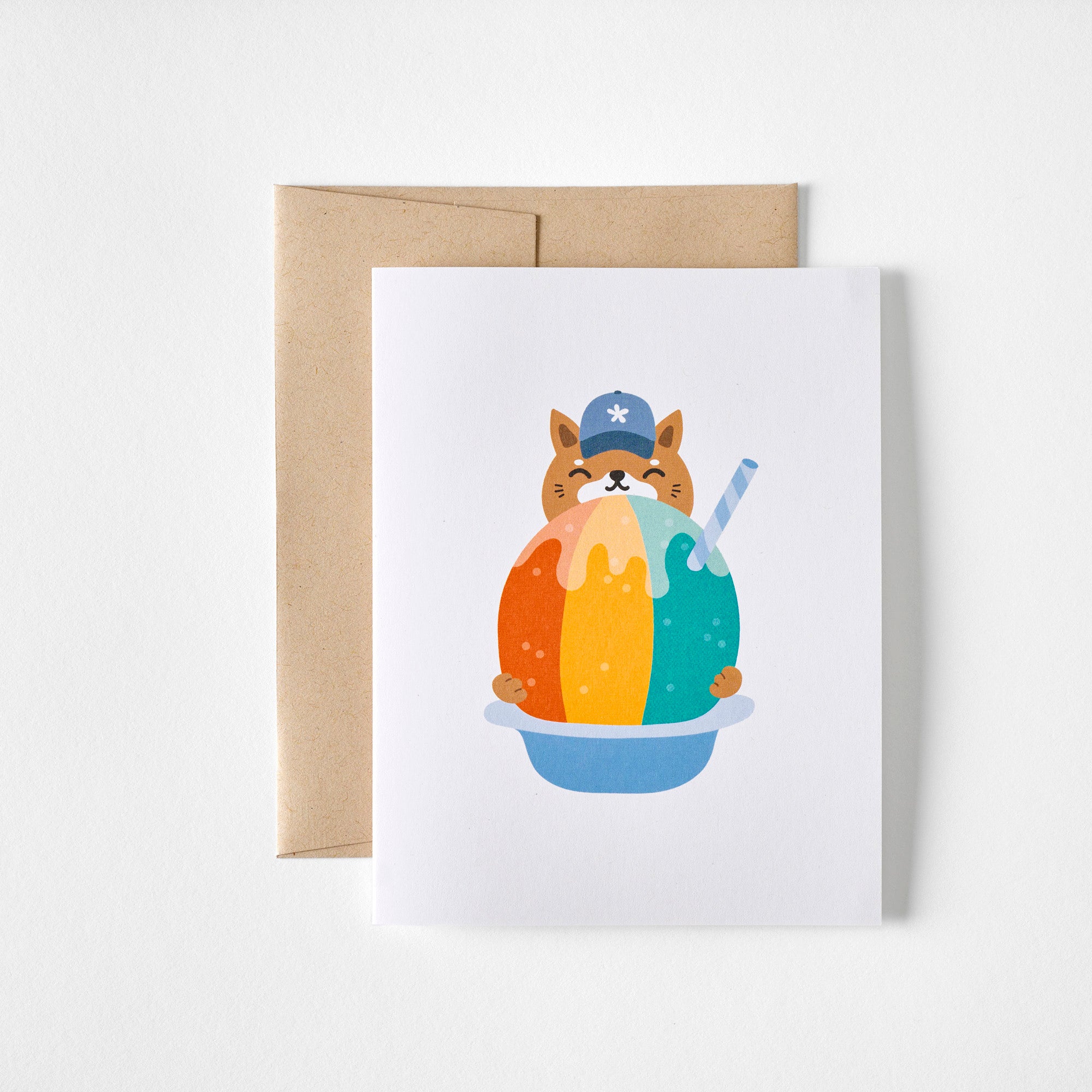 Good Egg Shave Ice Shiba Greeting Card - always a.line