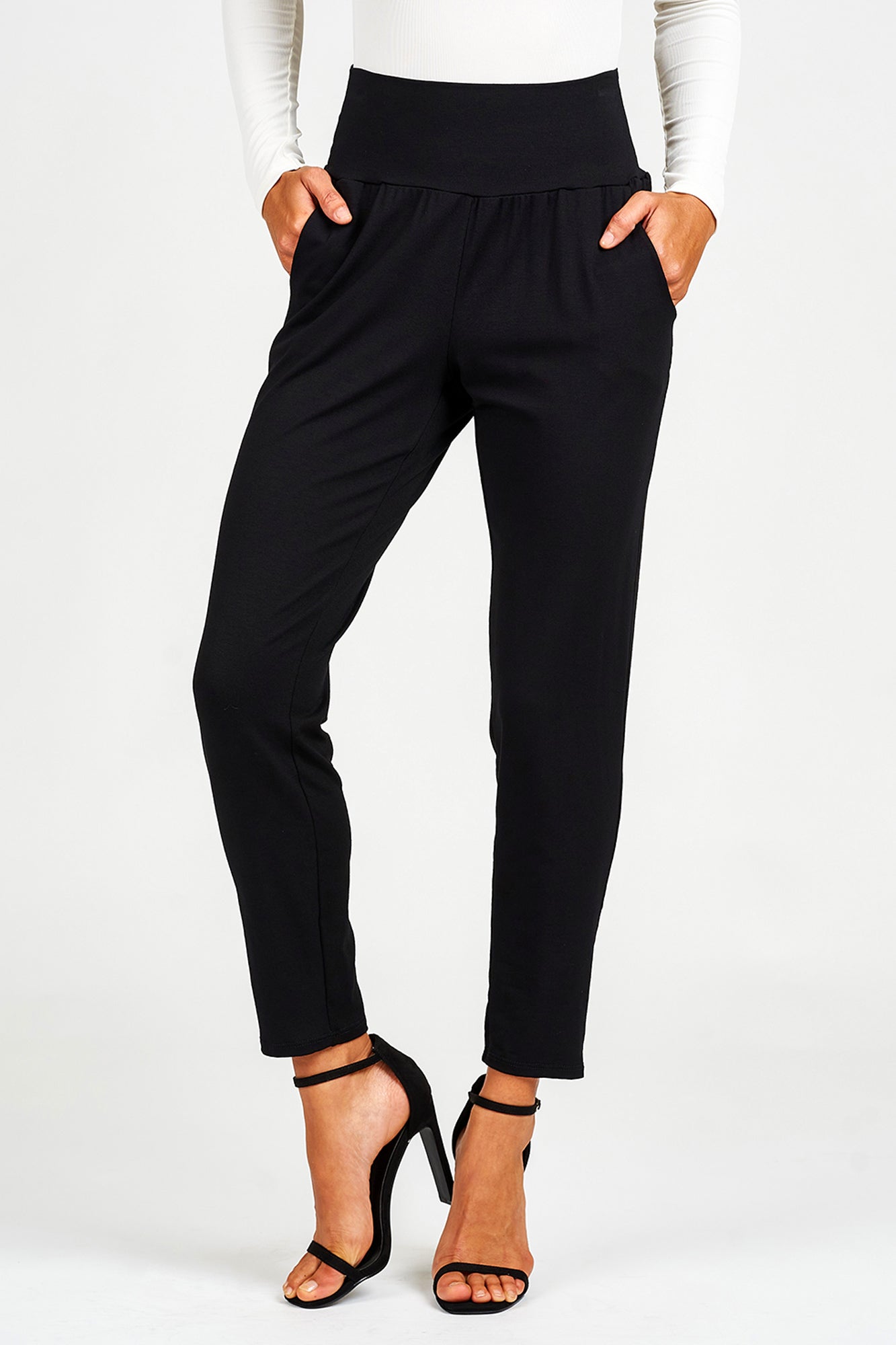 Wide Banded Waist Ankle Pant - always a.line