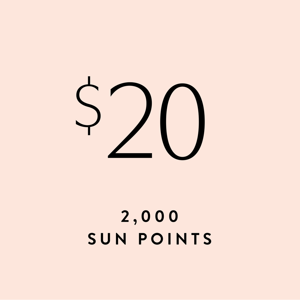 Graphic of sun rewards points redeeming.