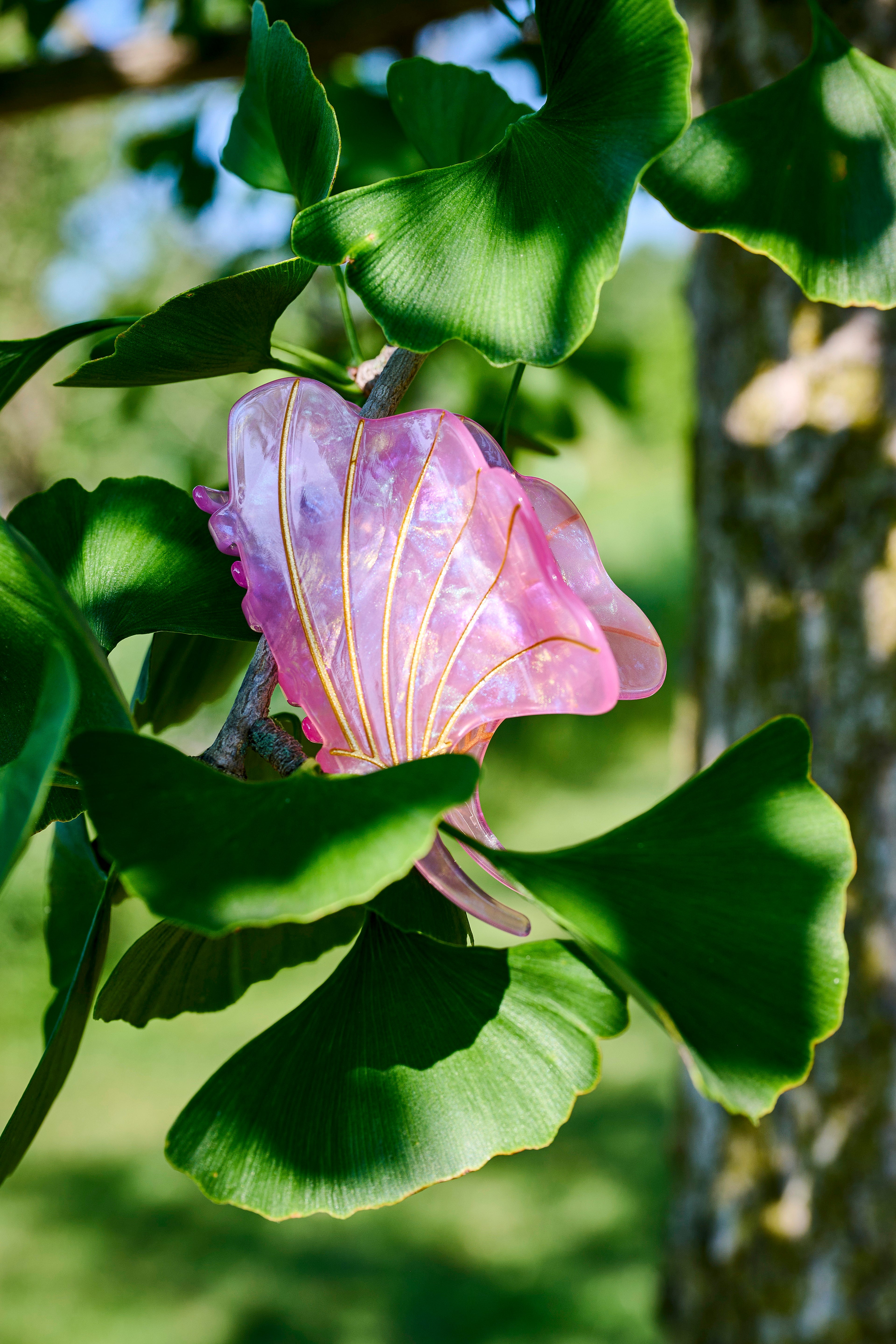 Coopmonsters Hair Clip: Collab Pink GInkgo - always a.line