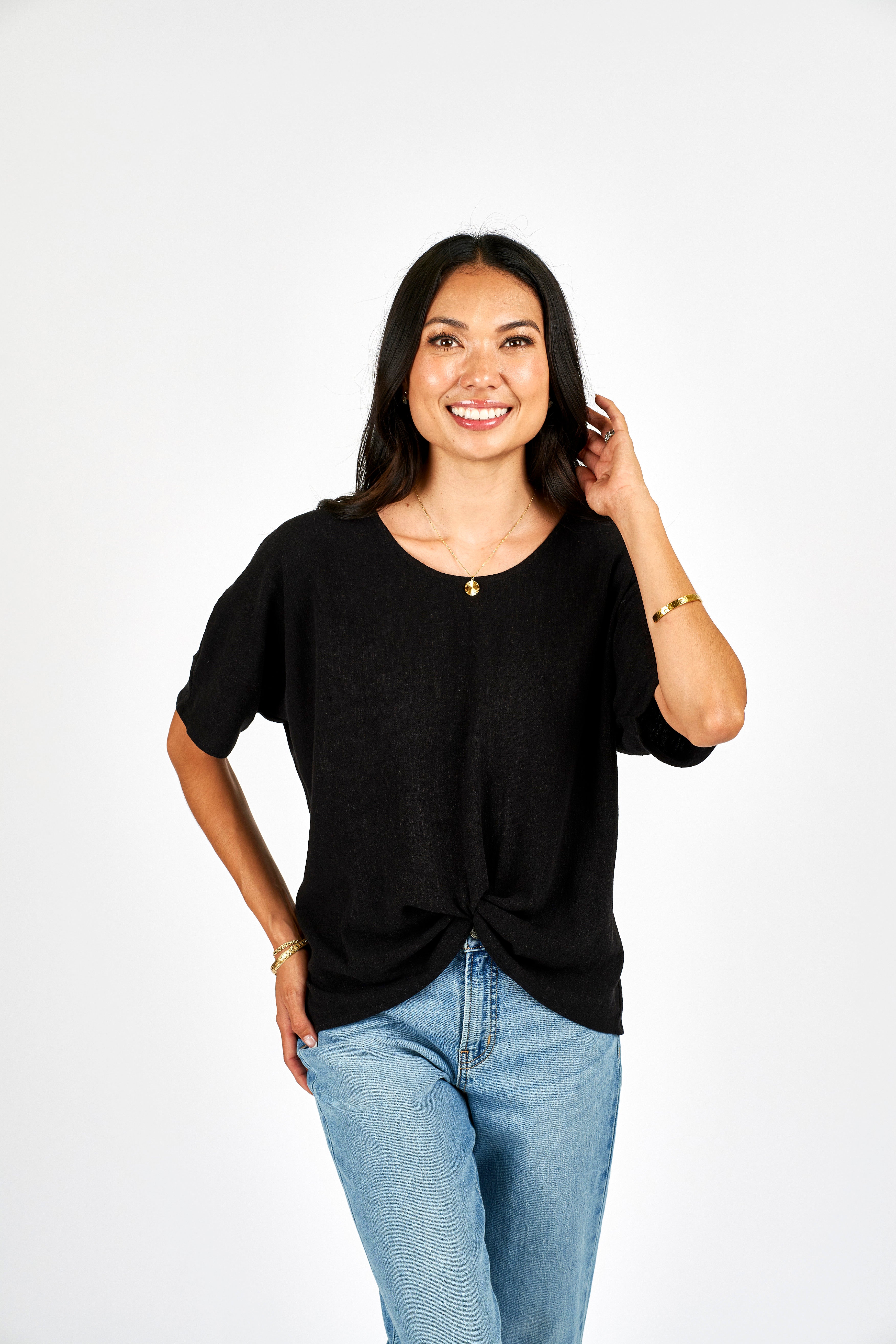 Woven Breezy Knot Top - always a.line